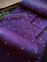 Purple Eggplant Color Men Kurta Pajama | Self Design embroidery Style with Zari Weave buttis | Mens Ethnic Wear | Wedding Wear for Men