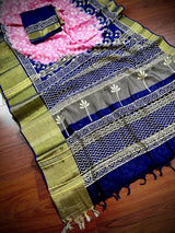 Baby Pink Color Pure Khaadi Linen Cotton with Tissue Borders - Authentic Handloom Saree - Bengal Sarees - Kaash Collection - Kaash