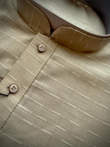 Beige Color Cotton Silk Kurta Pajama for Men - Kaash