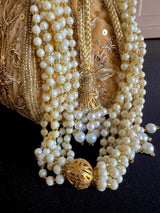 Beige Color Velvet Wedding Potli Bag - Kaash