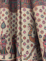 Black wool (kashmiri lohi) Kashmiri shawl with mughal-inspired motifs — Kaash Collection