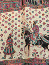 Black wool (kashmiri lohi) Kashmiri shawl with mughal-inspired motifs — Kaash Collection