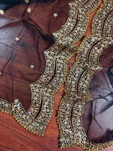 Black Net with Zari Sequin dupatta in net with zari, sequin & bead work on net — Kaash Collection