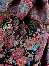 Black premium pashmina Kashmiri shawl with kani weave, floral motifs — Kaash Collection