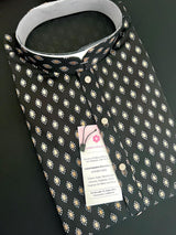 Black Color Premium Pure Cotton Mens Kurta Pajama Set with Gold Buttis | Cotton Mens Kurtas - Kaash