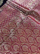 Black Color Pure Katan Silk Saree with Pink Color Border and Pallu - Pure Silk Sarees - SILK MARK CERTIFIED - Kaash
