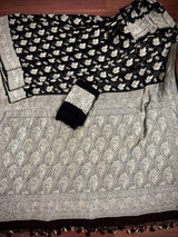 Black Color Pure Khaddi Georgette Banarasi Silk Saree with Sliver Zari Weaving | SILK MARK CERTIFIED - Kaash