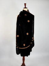 Black pure pashmina Kashmiri shawl with fine kashmiri needlework — Kaash Collection