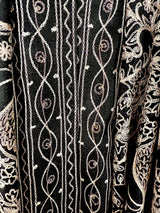 Black soft pashmina Kashmiri shawl with resham aari with muted gold zari, paisley design — Kaash Collection