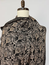Black soft pashmina Kashmiri shawl with resham aari with muted gold zari, paisley design — Kaash Collection
