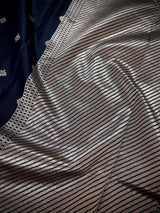 Black Color Soft Silk Saree small Buttis with Deer and Trees on the Borders in Zari Weave Work | Soft Silk Saree - Kaash