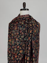 Black viscose blend wool Kashmiri shawl with chinar leaves pattern with parsley design — Kaash Collection