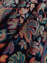Black viscose blend wool Kashmiri shawl with chinar leaves pattern with parsley design — Kaash Collection
