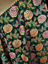 Black Floral Dupatta with Meenakari Weave Jaal - Banarasi Silk Dupatta - Grand Borders - Floral Dupatta - Benarasi Dupatta - Gift For Her - Kaash