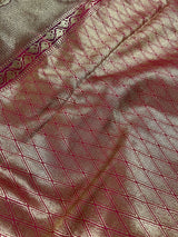 Black & Pink Banarasi saree in banarasi silk with traditional banarasi handweaving — Kaash Collection