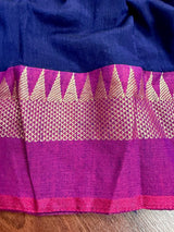 Blue and Purple Pure Khaadi Cotton with Temple Borders - Kaash