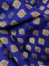 Blue Color Banarasi Silk Saree with Muted Gold Zari Weave - Kaash