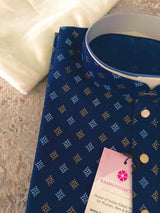 Blue Color Premium Pure Cotton Mens Kurta Pajama Set - Kaash