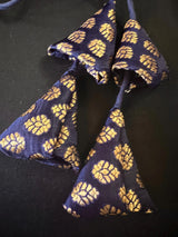 Blue Color Readymade Blouse with small Gold Buttis Pure Banarasi - Readymade Blouses - Blue Color Stitched Blouse - Banarasi Blouse - Kaash