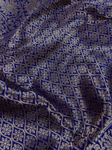 Blue Pure Banarasi Katan Silk Saree with Copper and Sliver Zari | SILK Mark Certified - Kaash