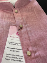 Blush Pink Color Premium Pure Linen Cotton Kurta Pajama Set for Men | Cotton Men Kurtas | Blush Pink Color Kurta | Soft Kurta for Men - Kaash