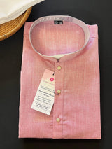 Blush Pink Color Premium Pure Linen Cotton Kurta Pajama Set for Men | Cotton Men Kurtas | Blush Pink Color Kurta | Soft Kurta for Men - Kaash