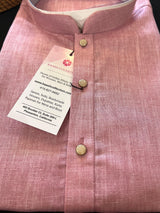 Blush Pink Color Premium Pure Linen Cotton Kurta Pajama Set for Men | Cotton Men Kurtas | Blush Pink Color Kurta | Soft Kurta for Men - Kaash