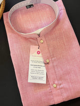 Blush Pink Color Premium Pure Linen Cotton Kurta Pajama Set for Men | Cotton Men Kurtas | Blush Pink Color Kurta | Soft Kurta for Men - Kaash