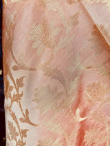 Blush/Skin Pink Banarasi Soft Silk Dupatta | Floral Dupatta | Soft and Light Weight Dupatta | Silk Dupatta | Stole | Scarf | Gift For Her - Kaash