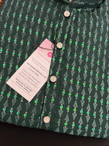 Bottle Green men's kurta pajama in premium silk with all-over sequin & embroidery on premium silk — Kaash Collection