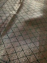 Bottle Green Color Semi Banarasi Silk Saree - Small Zari Buttis with Koniya - Kaash