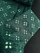 Bottle Green Dupion Silk Kurta Pajama Set for Men with Artificial Mirrors and Embroidery Work | Men Ethnic Wear | Kaash Collection Kurta Set - Kaash