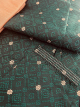 Bottle Green Men Kurta Pajama Set with Weave Work | Raw Silk Designer Men Ethnic Wear| Gift for Him | Wedding Wear | Green Kurta for Men - Kaash