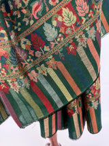 Bottle Green Pure Pashmina Kani Weave Kashmiri Shawl - Kaash