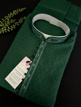 Bottle Green Soft Silk Kurta Pajama for Men - Kaash