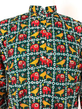 Bottle Green Soft Silk Kurta with Patola Pattern Prints with Sequin and Thread - Kaash