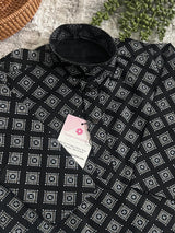 Boys Black Color Premium Cotton Silk Kurta Pajama Set with Self design Butti | Cotton Kids Kurtas | Boys Kurta Pajama Sets - Kaash