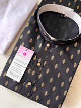 Boys Kurta Set - Father-Son Kurta Sets - Boys Black Color Kurta - Premium Pure Cotton Kurta Pajama Set for Boys - Kids Kurta Pajama - Kaash