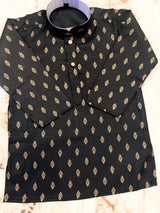 Boys Kurta Set - Father-Son Kurta Sets - Boys Black Color Kurta - Premium Pure Cotton Kurta Pajama Set for Boys - Kids Kurta Pajama - Kaash