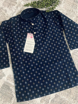 Boys Kurta Set - Father-Son Kurta Sets - Boys Blue Color Kurta - Premium Pure Cotton Kurta Pajama Set for Boys - Kids Kurta Pajama - Kaash