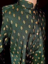 Boys Kurta Set - Father-Son Kurta Sets - Boys Green Color Kurta - Premium Pure Cotton Kurta Pajama Set for Boys - Kids Kurta Pajama - Kaash