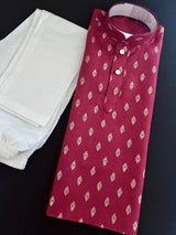 Boys Kurta Set - Father-Son Kurta Sets - Boys Maroon Color Kurta - Premium Pure Cotton Kurta Pajama Set for Boys - Kids Kurta Pajama - Kaash