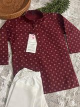 Boys Kurta Set - Father-Son Kurta Sets - Boys Wine Color Kurta - Premium Pure Cotton Kurta Pajama Set for Boys - Kids Kurta Pajama - Kaash