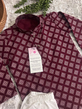 Boys Maroon Color Premium Cotton Silk Kurta Pajama Set | Cotton Kids Kurtas | Boys Kurta Pajama Sets - Kaash