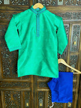 Boys Raw Silk Kurta Set - Kaash
