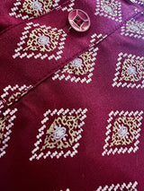 Boys Wine Color Premium Cotton Silk Kurta Pajama Set with small Self design Butti - Kaash