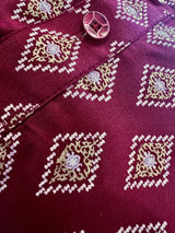 Boys Wine Color Premium Cotton Silk Kurta Pajama Set with small Self design Butti | Cotton Kids Kurtas | Boys Kurta Pajama Sets - Kaash