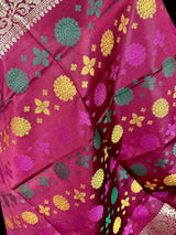 Burgundy Color Soft Silk Dupatta with Multi-Color Meenakari Work | Soft Silk Dupatta | Stole | Benarasi Dupatta | Gift For Her - Kaash