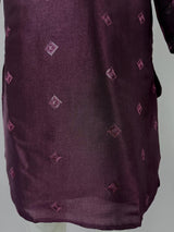 Burgundy Color Soft Silk Kurta with Lining Embroidered and Sequin - Kaash