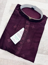 Burgundy Color Soft Silk Kurta with Lining Embroidered and Sequin - Kaash